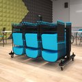 Flash Furniture Black Heavy Duty Small Mobile Chair & Table Cart QIN-FRCW45425-GG